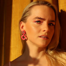 Load image into Gallery viewer, Pink Lady Hoop Earrings