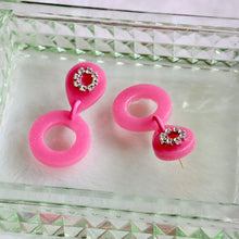 Load image into Gallery viewer, Pink Lady Hoop Earrings