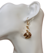 Load image into Gallery viewer, Gilded Fortune Cookie Earrings
