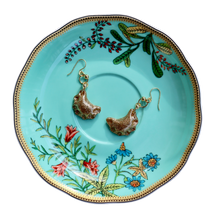 Load image into Gallery viewer, Gilded Pierogi Dumpling Earrings
