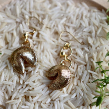 Load image into Gallery viewer, Gilded Fortune Cookie Earrings
