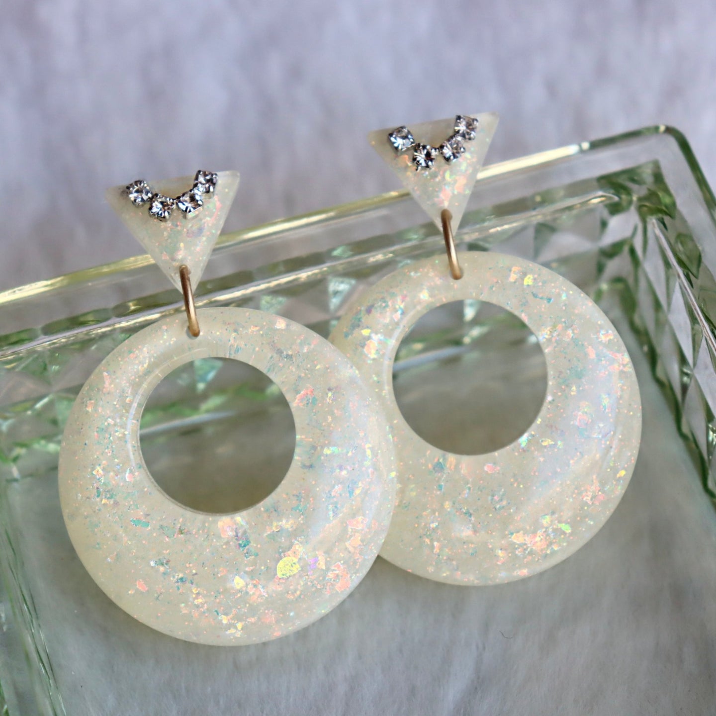 Iridescent Holographic Mod Earrings